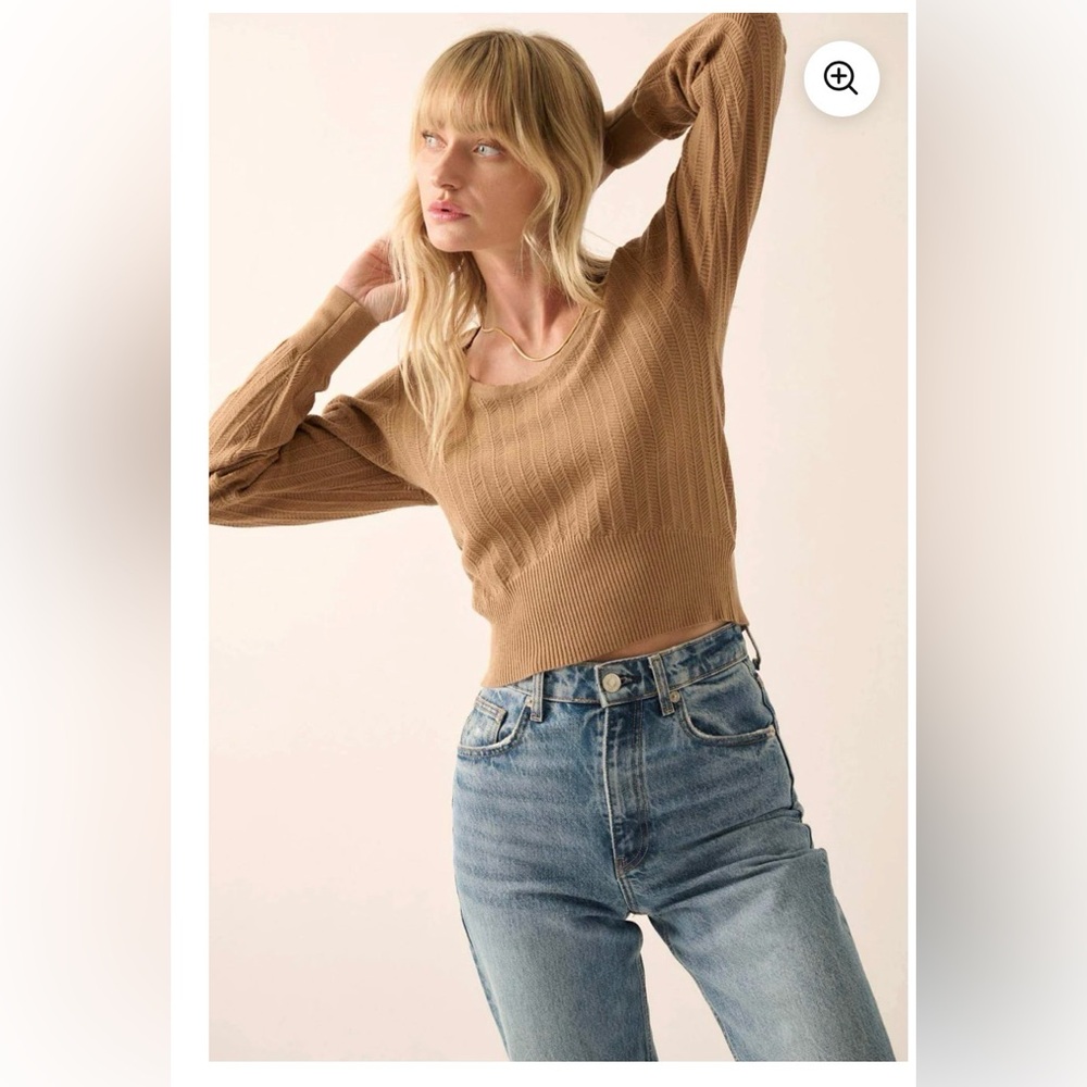 Promesa Keep the Faith Herringbone Knit Sweater - size Small - NWOT